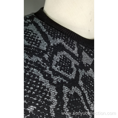 Men's jacquard long sleeve sweatshirt without hood